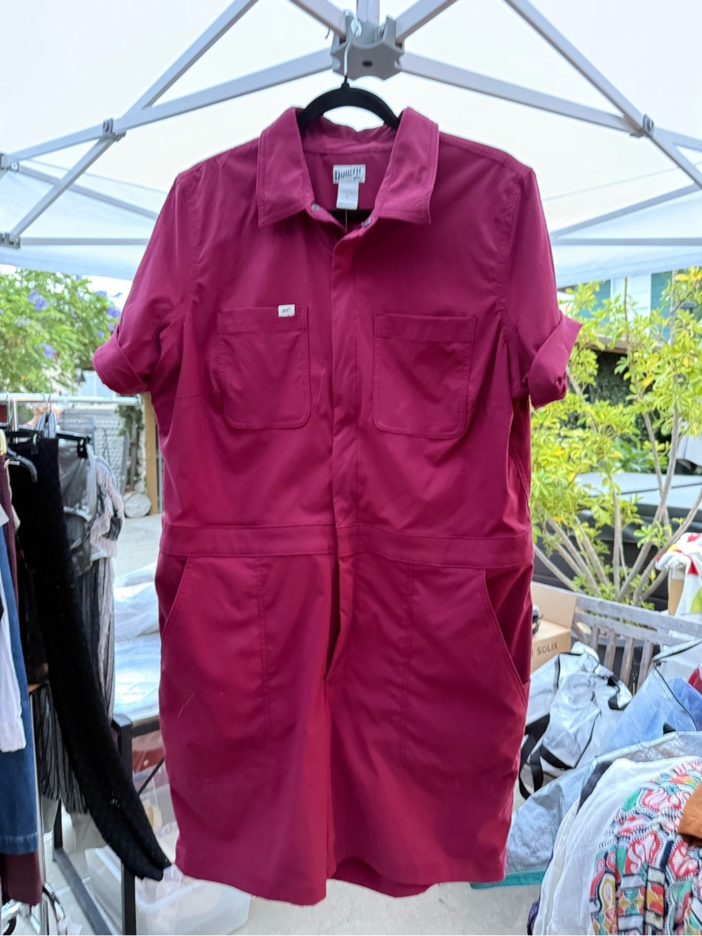 NWT Duluth Trading Heirloom Gardening Short Coveralls Romper – Women’s Large
